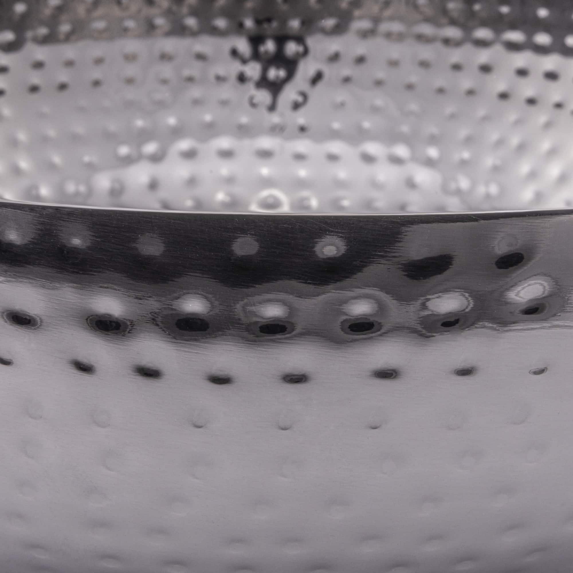 Hello Honey® 14" Oxidized Silver Round Hammered Metal Bowl